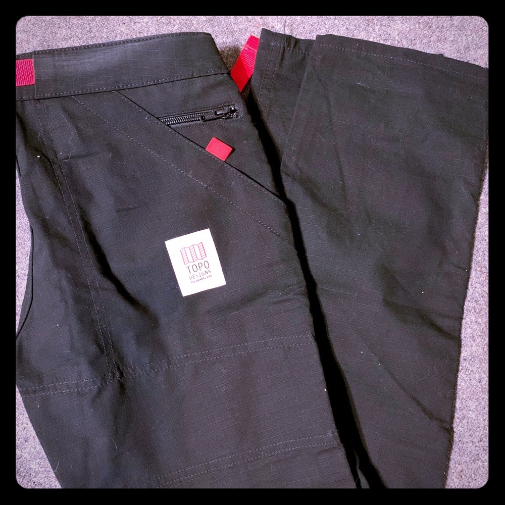 Topo Designs Mountain Pant women black red XS